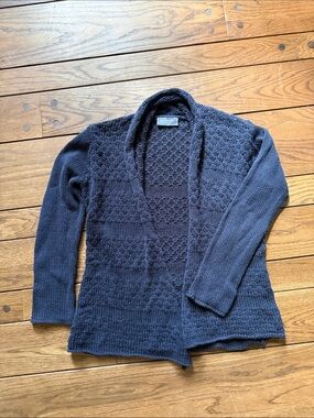 Wooden Ships Open-Front Navy Knit Sweater Cardigan